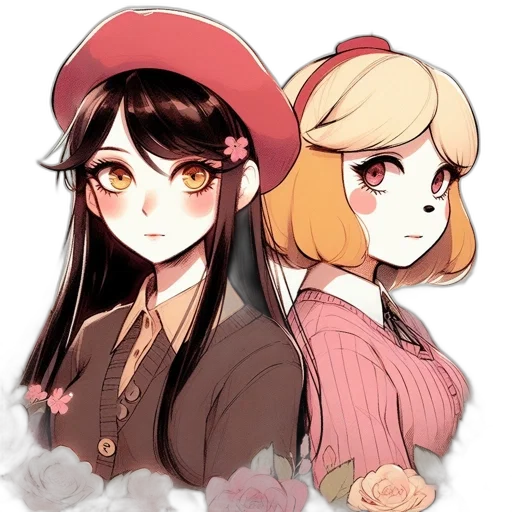 hat, staff, flower, crown, anime, watercolor, pixel art, concept art transparent PNG cut-out