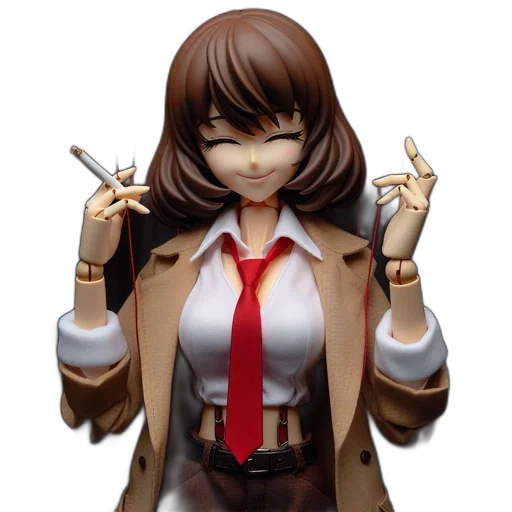 jacket, staff, face, 3d render, concept art, anime, doll, dressed transparent PNG cut-out