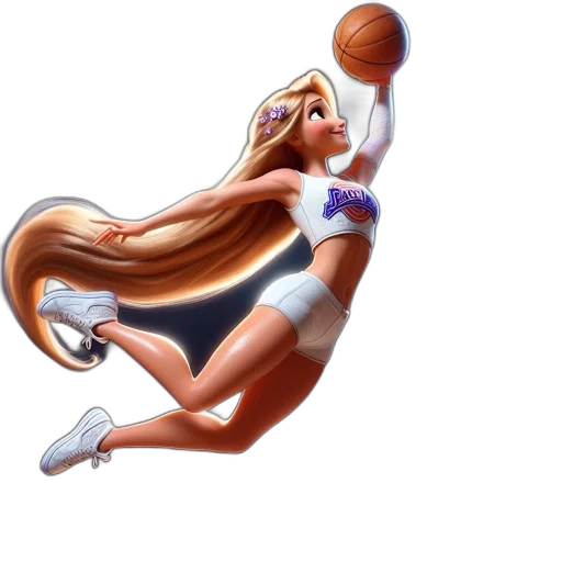 hair, concept art, cartoon, 3d render, fantasy art, cheerleader, determined, expression transparent PNG cut-out