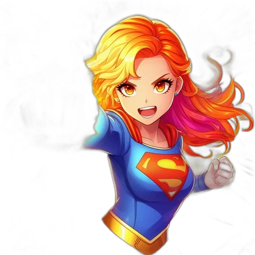 staff, comic book art, fantasy art, cartoon, concept art, colorful, animated, heroine transparent PNG cut-out