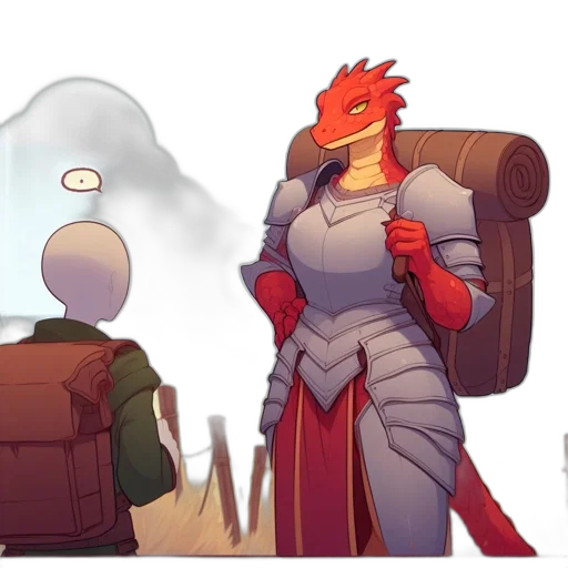 dragon, robot, sword, jacket, concept art, fantasy art, comic book art, pixel art transparent PNG cut-out