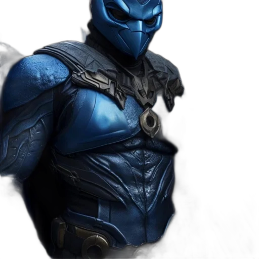 mask, robot, concept art, 3d render, comic book art, fantasy art, blue, character transparent PNG cut-out