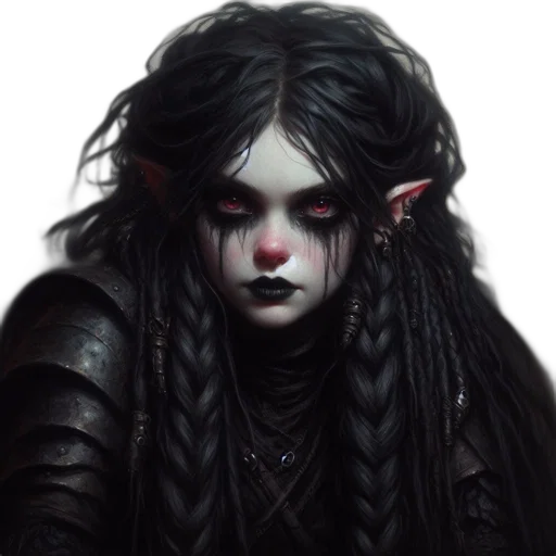 face, creature, hair, fantasy art, concept art, photorealistic, pixel art, dark transparent PNG cut-out