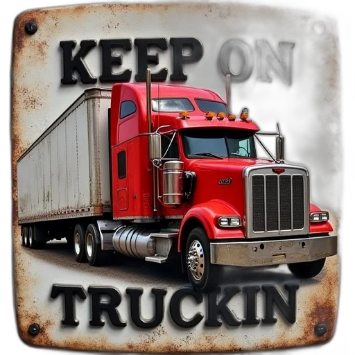 red, semi, truck, magnet transparent PNG cut-out