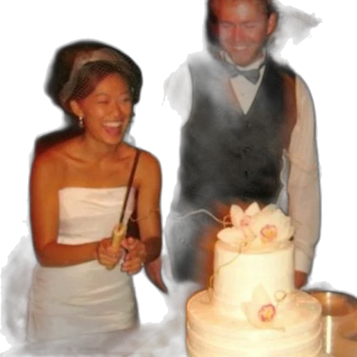 staff, dress, photorealistic, fire, bride, groom, cut, into transparent PNG cut-out