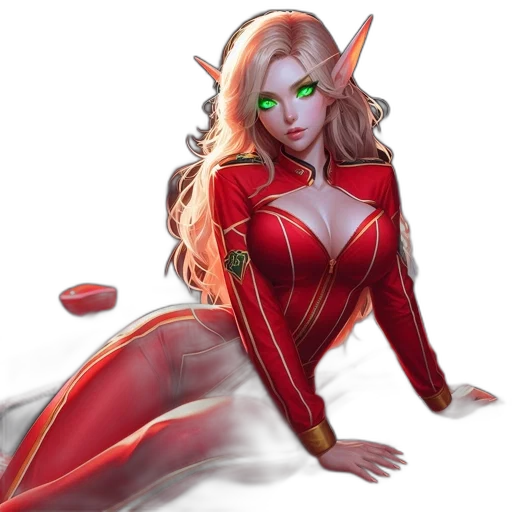 fantasy art, concept art, comic book art, pixel art, red, animated, character, resembling transparent PNG cut-out