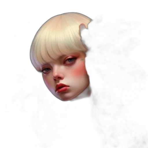 face, hair, mask, staff, concept art, fantasy art, photorealistic, 3d render transparent PNG cut-out