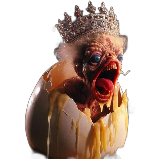 crown, mask, face, creature, 3d render, photorealistic, concept art, unusual transparent PNG cut-out