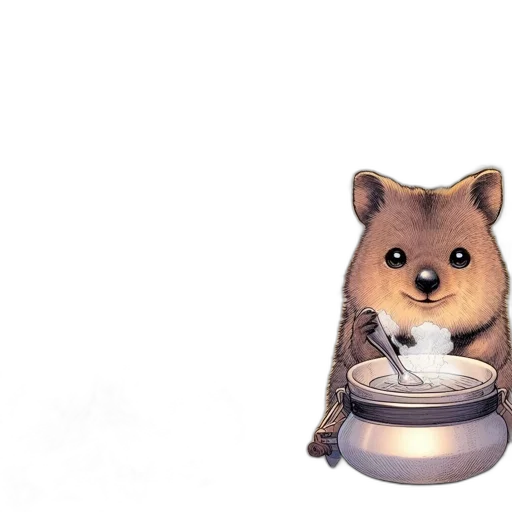 animal, food, creature, staff, 3d render, photorealistic, concept art, watercolor transparent PNG cut-out