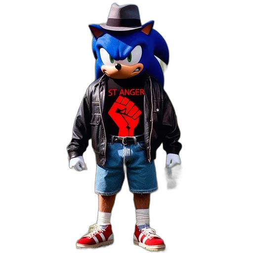 jacket, hat, animal, robot, 3d render, concept art, cyberpunk, cartoon transparent PNG cut-out