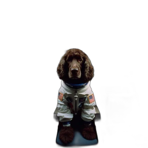 staff, jacket, robot, animal, astronaut, dog, spacecraft, two transparent PNG cut-out