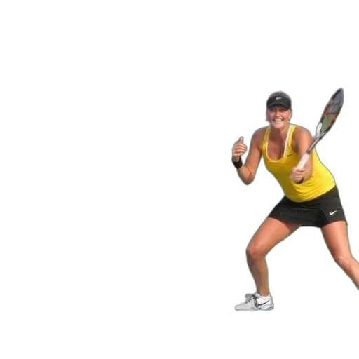 woman, yellow, playing, tennis transparent PNG cut-out