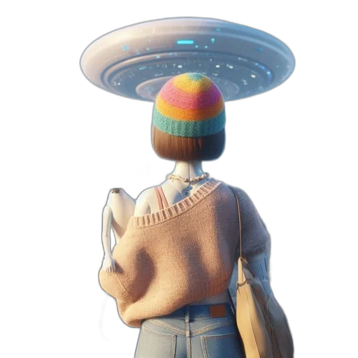 hat, jacket, staff, robot, concept art, 3d render, pixel art, vaporwave transparent PNG cut-out