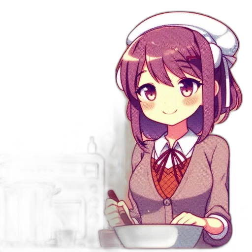 food, robot, hat, staff, pixel art, anime, cartoon, concept art transparent PNG cut-out