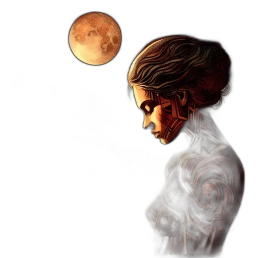 face, mask, concept art, comic book art, fantasy art, photorealistic, outer space, earth tones transparent PNG cut-out