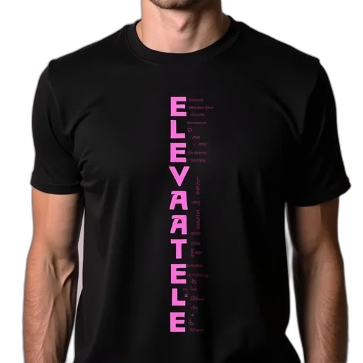 cyberpunk, vaporwave, 3d render, man, wearing, black, t-shirt, word transparent PNG cut-out