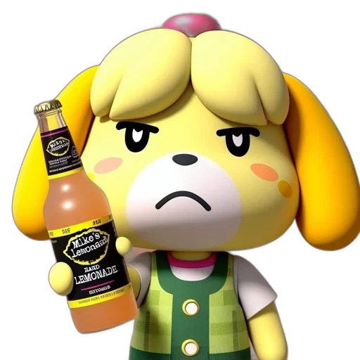 bottle, animal, food, 3d render, concept art, pixel art, golden, displeased transparent PNG cut-out