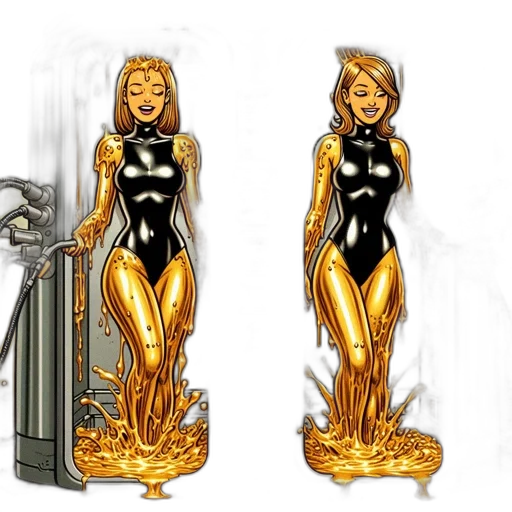 comic book art, concept art, 3d render, cartoon, golden, machine, dispenses, liquid transparent PNG cut-out