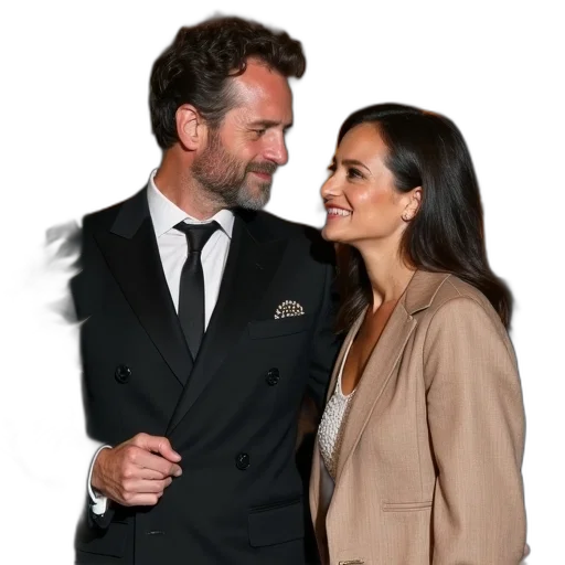 jacket, dress, couple, their, son, actors, matthias, ulrich transparent PNG cut-out