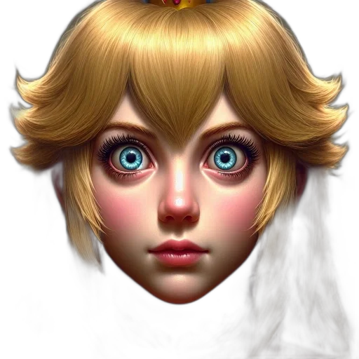 face, crown, mask, hair, fantasy art, concept art, photorealistic, 3d render transparent PNG cut-out