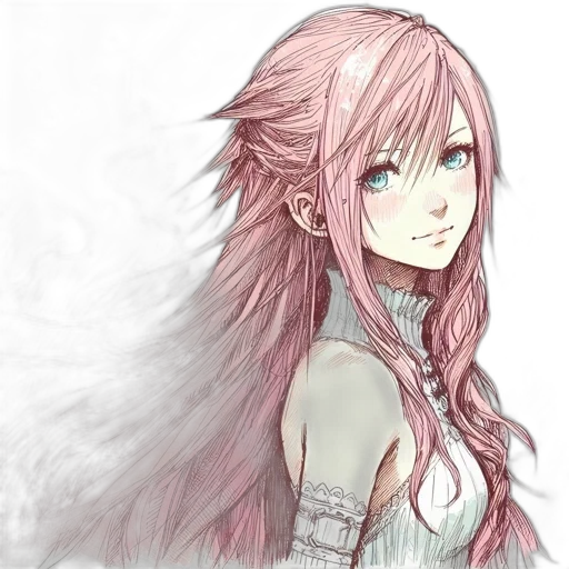 dress, face, staff, hair, fantasy art, anime, watercolor, concept art transparent PNG cut-out