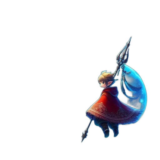 sword, dress, staff, weapon, concept art, fantasy art, 3d render, pixel art transparent PNG cut-out