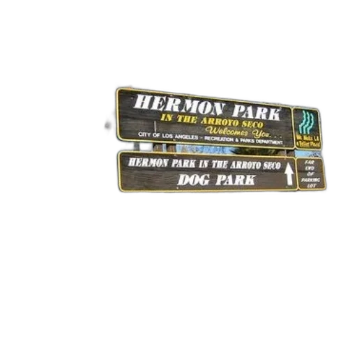 sign, hermon, park, arroyo, seco, welcomes, visitors, dog transparent PNG cut-out