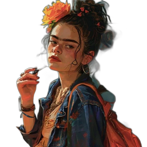 dress, face, jacket, mask, oil painting, photorealistic, concept art, fantasy art transparent PNG cut-out