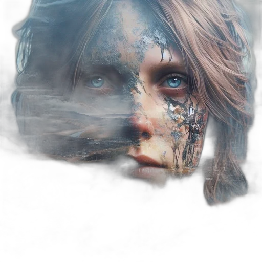 face, mask, creature, robot, photorealistic, concept art, fantasy art, comic book art transparent PNG cut-out