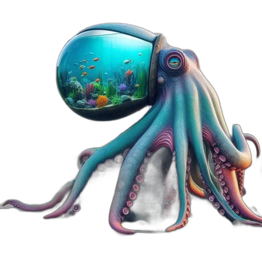 creature, animal, staff, concept art, 3d render, fantasy art, photorealistic, underwater transparent PNG cut-out