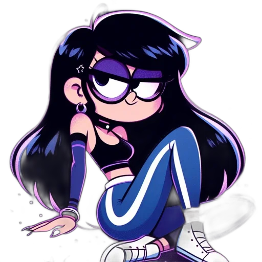 staff, anime, cartoon, pixel art, concept art, neon lights, blue, illustrated transparent PNG cut-out