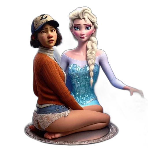 concept art, fantasy art, 3d render, photorealistic, snow, underwater, two, animated transparent PNG cut-out