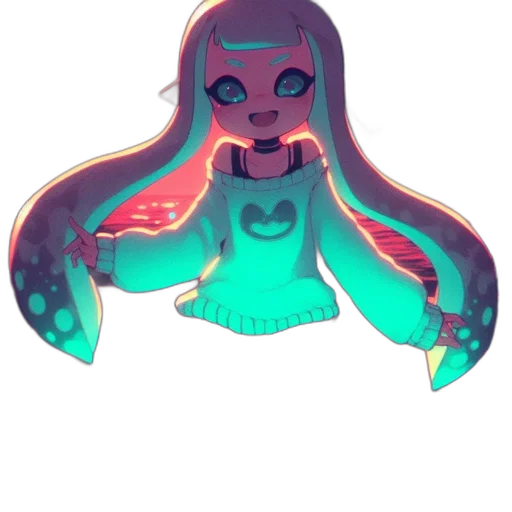 creature, mask, dress, robot, pixel art, vaporwave, concept art, watercolor transparent PNG cut-out