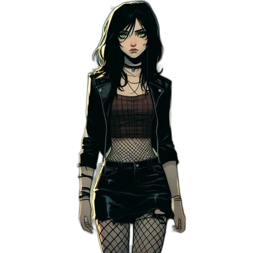 jacket, comic book art, concept art, cartoon, pixel art, dark, monochrome, earth tones transparent PNG cut-out