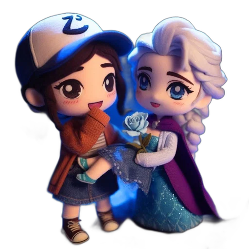 concept art, pixel art, fantasy art, cartoon, snow, blue, two, animated transparent PNG cut-out