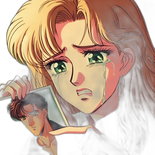 face, weapon, hair, mask, vaporwave, anime, watercolor, concept art transparent PNG cut-out
