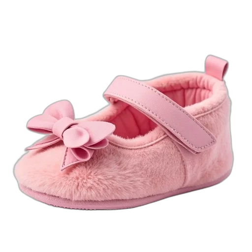 shoes, pink, baby, shoe, fluffy, texture, butterfly-shaped, bow transparent PNG cut-out