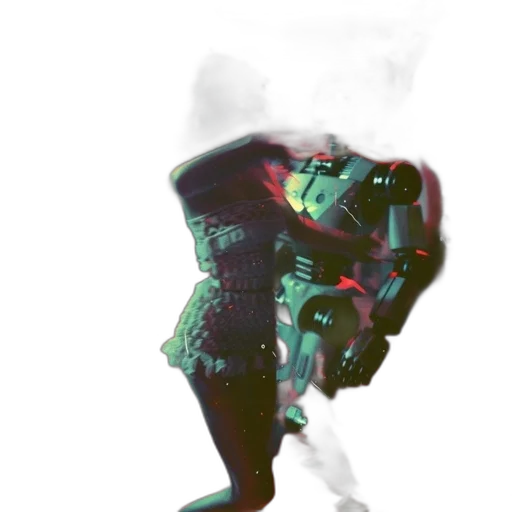 robot, weapon, mask, dragon, 3d render, concept art, cyberpunk, pixel art transparent PNG cut-out