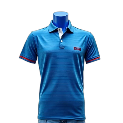 mannequin, wearing, blue, polo, shirt, white, collar, red transparent PNG cut-out