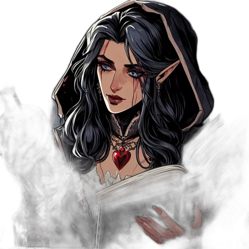 face, fantasy art, concept art, pixel art, watercolor, dark, red, monochrome transparent PNG cut-out