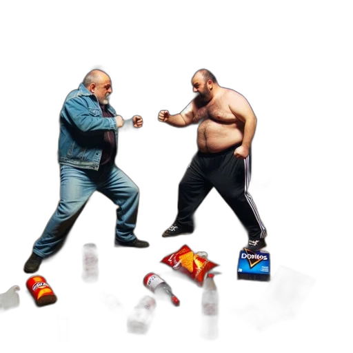 food, shoes, concept art, fire, two, men, engage, playful transparent PNG cut-out