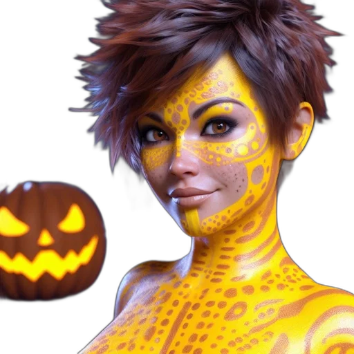 fantasy art, photorealistic, concept art, pixel art, golden, neon, unusual, female transparent PNG cut-out