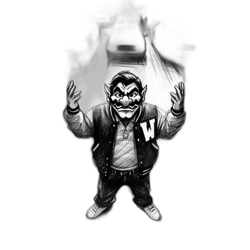 mask, jacket, face, comic book art, concept art, cartoon, pencil sketch, character transparent PNG cut-out