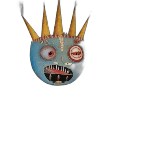 mask, creature, crown, face, 3d render, concept art, photorealistic, fantasy art transparent PNG cut-out