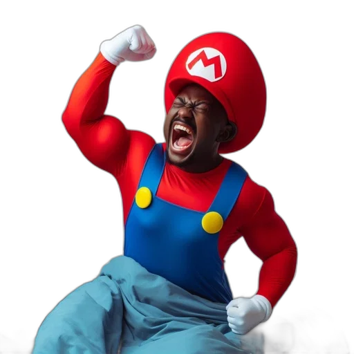 animal, creature, hat, mask, concept art, 3d render, mario-costumed, individual transparent PNG cut-out