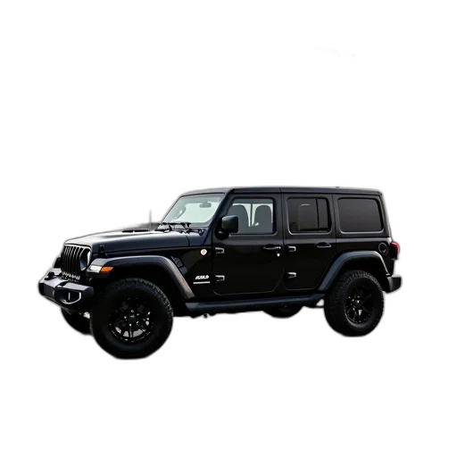 car, 3d render, black, jeep, parked, empty, lot transparent PNG cut-out