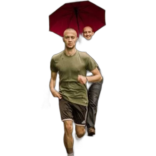 umbrella, jacket, staff, concept art, photorealistic, pixel art, 3d render, rain transparent PNG cut-out