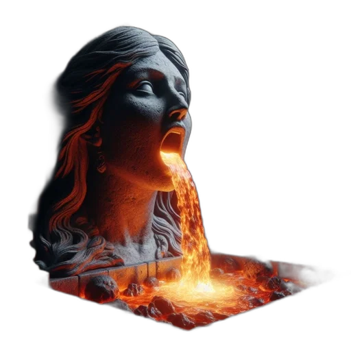 face, mask, hair, concept art, photorealistic, fantasy art, 3d render, fire transparent PNG cut-out