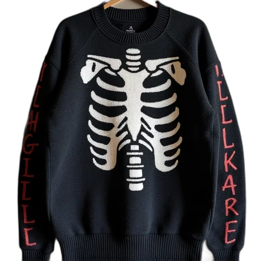 jacket, sweater, skeleton, design transparent PNG cut-out