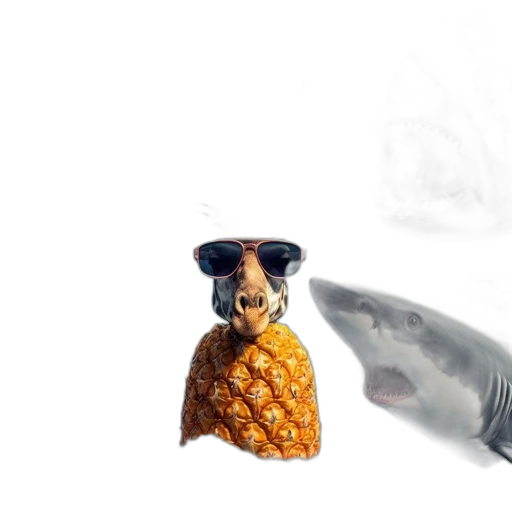 animal, food, creature, hat, photorealistic, 3d render, concept art, underwater transparent PNG cut-out